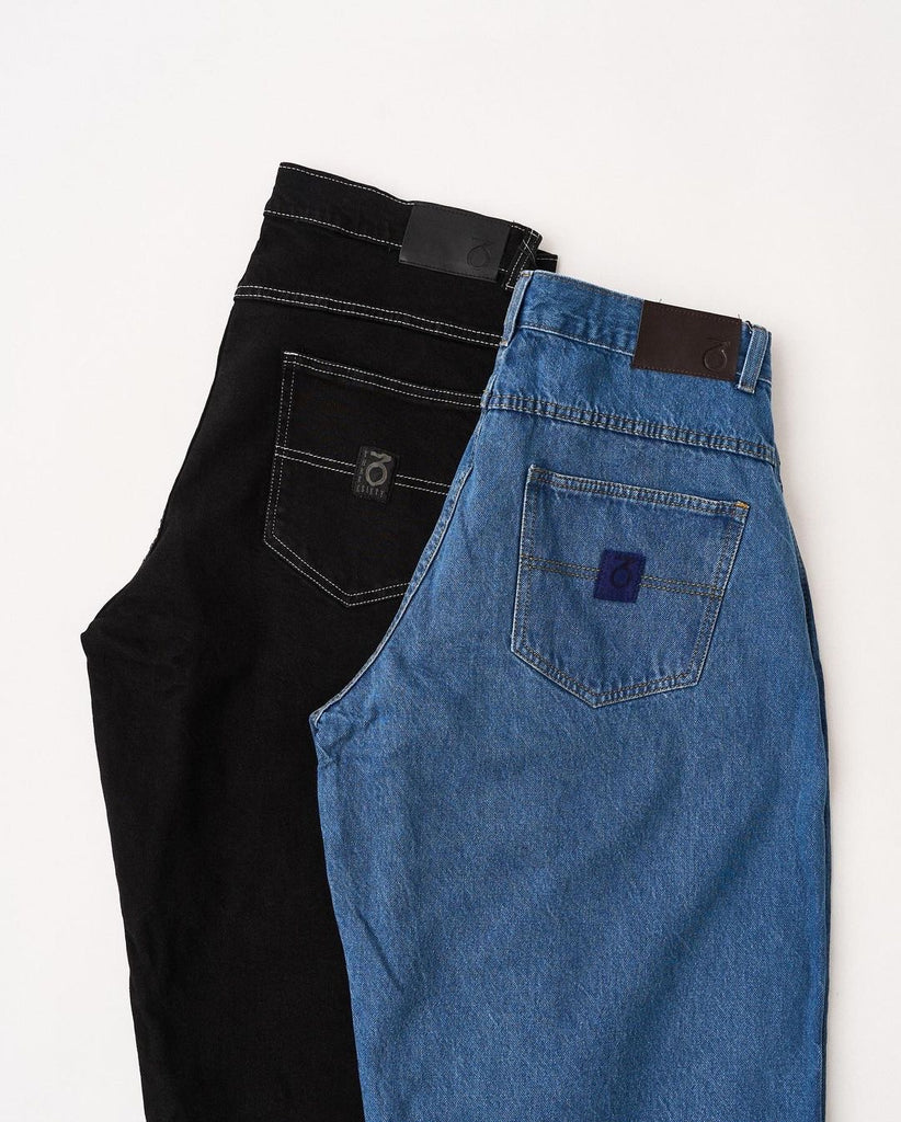 OG Baggy Fit 5 Pocket Denim Jeans 417JP (Mid Stonewash Blue)