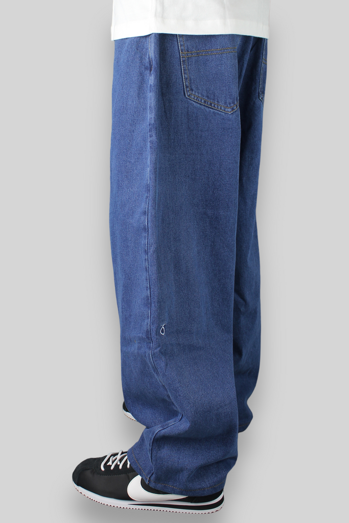 OG Baggy Fit 5 Pocket Denim Jeans (Mid Stonewash Blue)