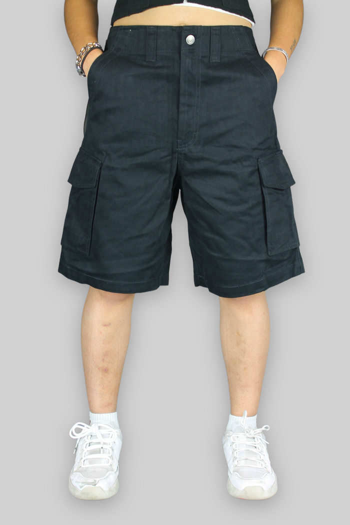 M540 Loose Fit Chino Cargo Shorts (Black)