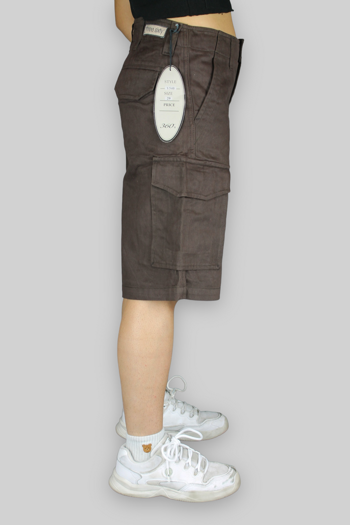 M540 Loose Fit Chino Cargo Shorts (Brown)