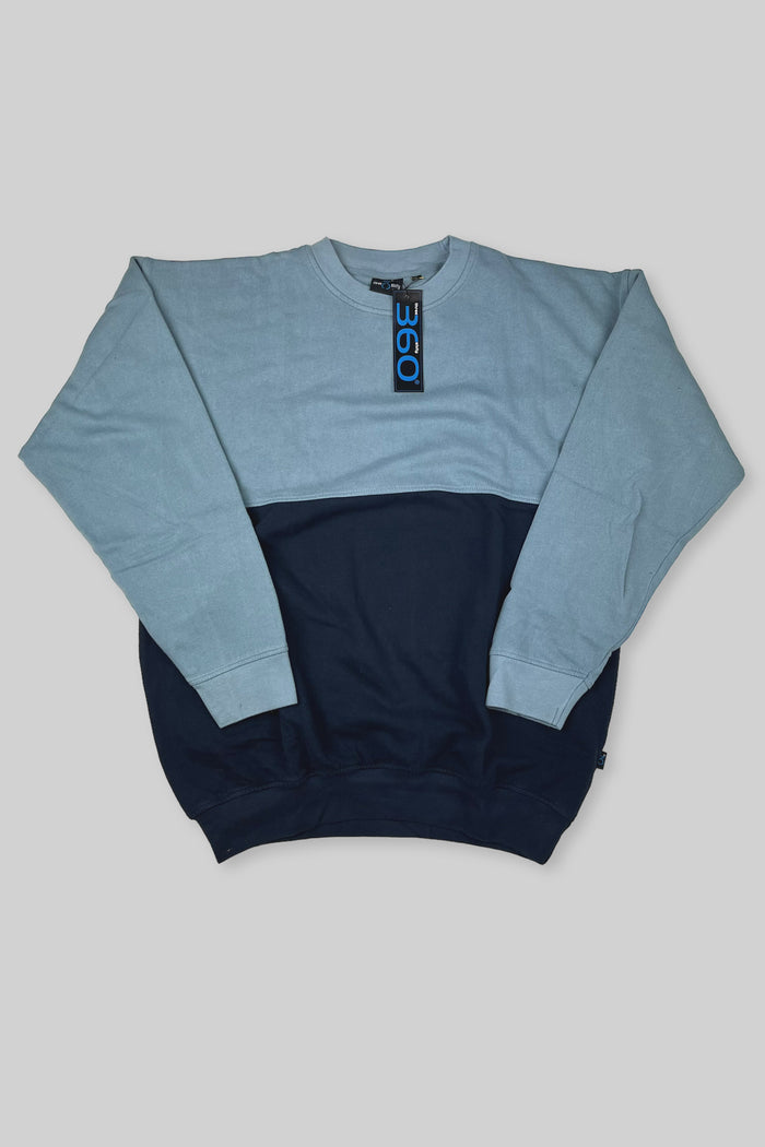 Split Two Tone Sweatshirt (Navy/Sky)