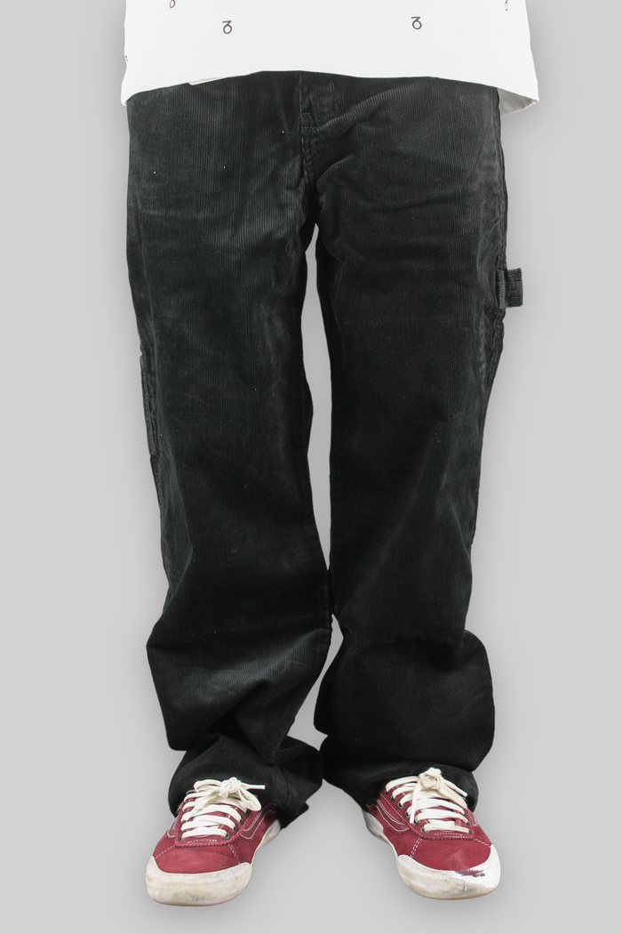 Carpenter Loose Fit Cord Trousers (Black)