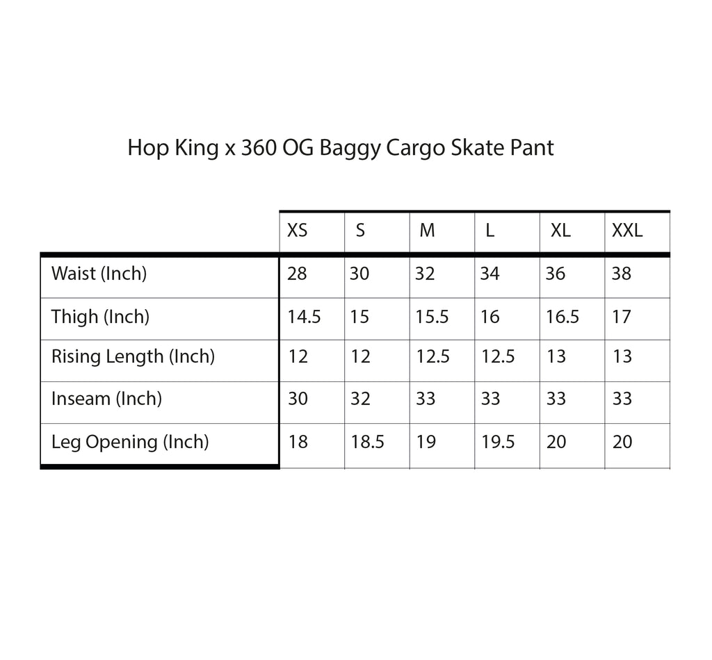 Hop King x 360 OG Baggy Fit Cargo Pants (Black/White)