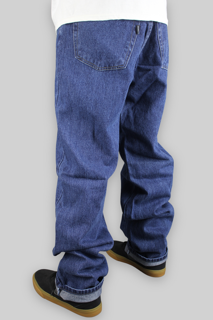 M500 5 Pocket Loose Fit Denim Jeans (Stonewash Blue)