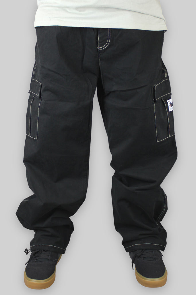 Hop King x 360 OG Baggy Fit Cargo Pants (Black/White)