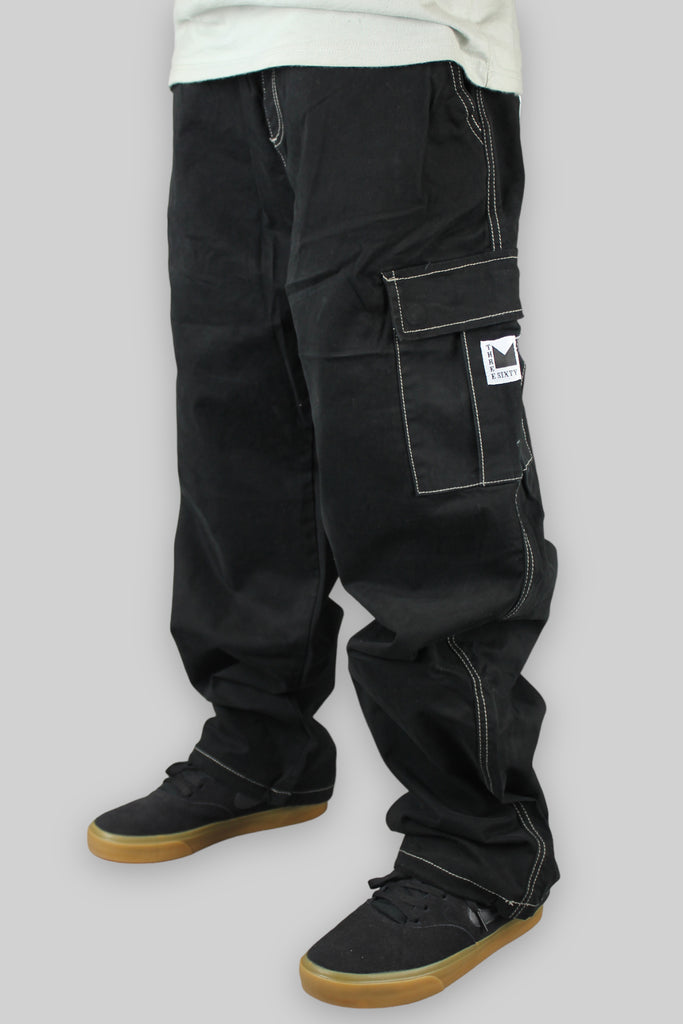 Hop King x 360 OG Baggy Fit Cargo Pants (Black/White)