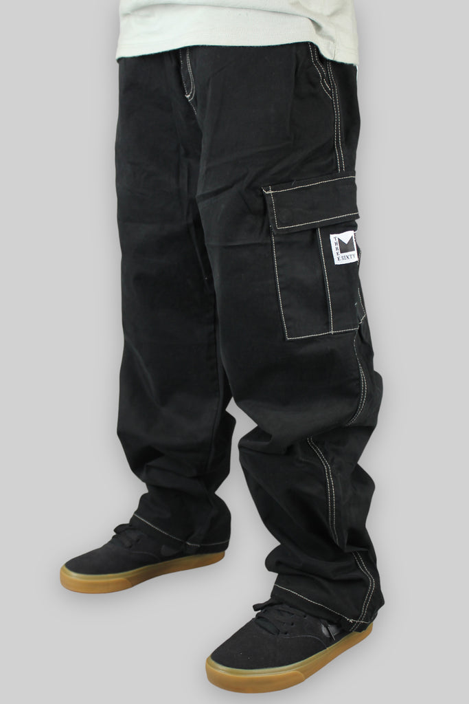 Hop King x 360 OG Baggy Fit Cargohose (Schwarz/Weiß)