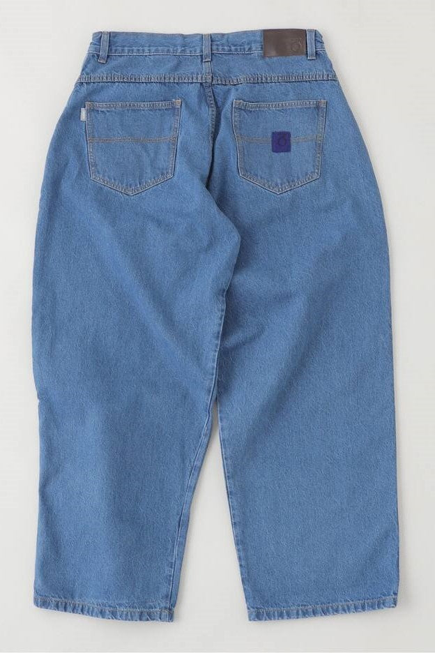 OG Baggy Fit 5 Pocket Denim Jeans 417JP (Mid Stonewash Blue)