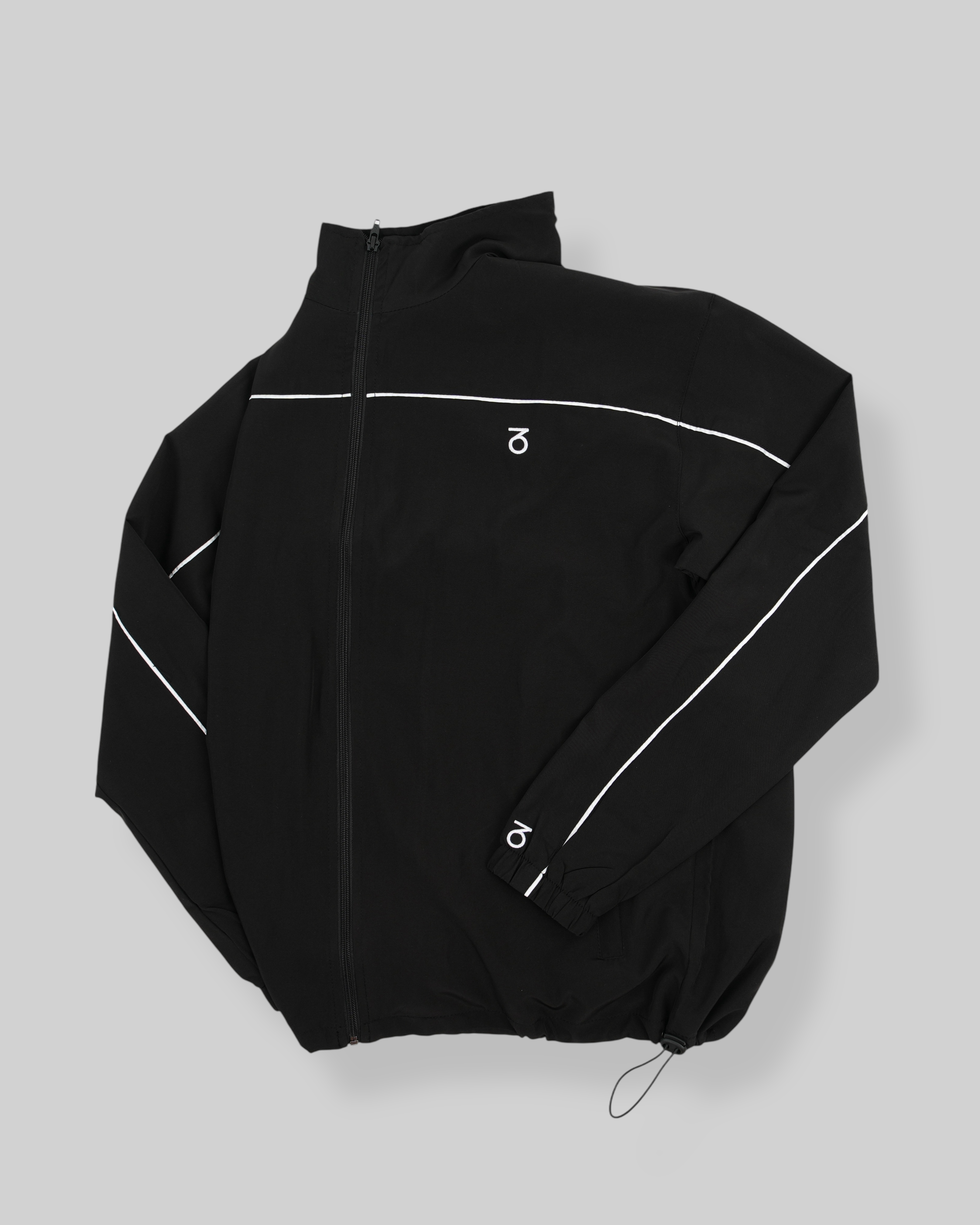 Piping Woven Track Jacket (Black/White)