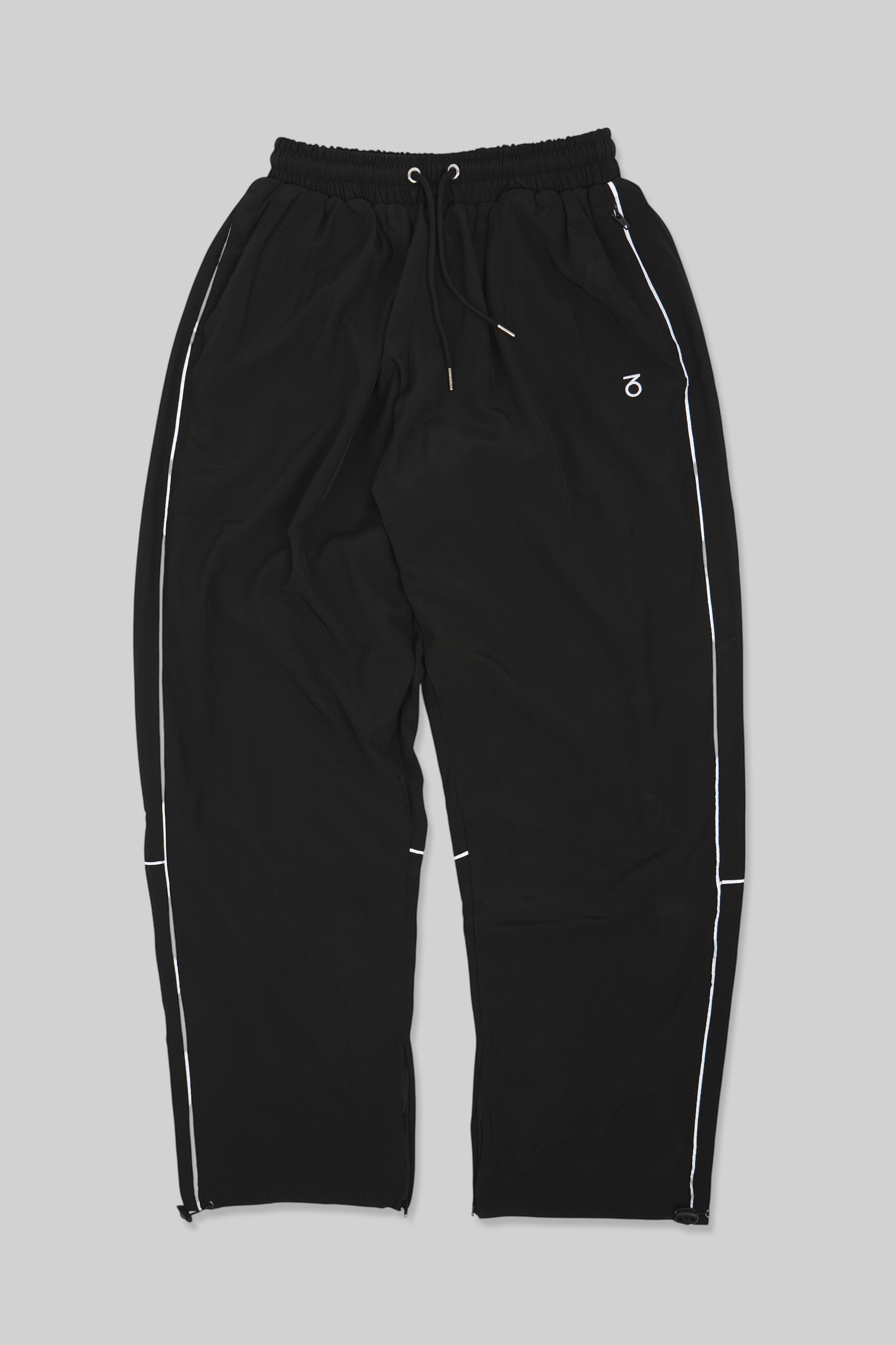 OG Baggy Fit Piping Woven Track Pants (Black/White)