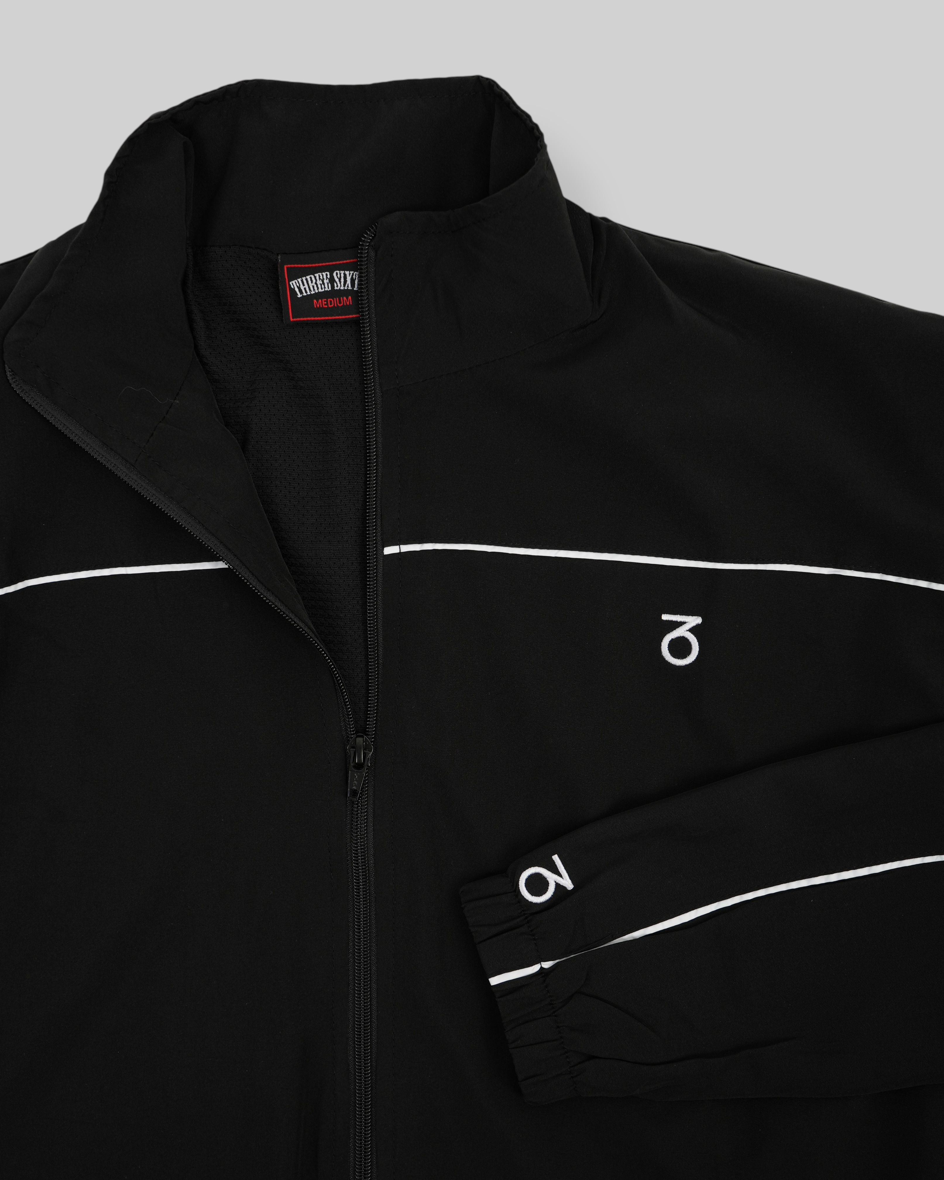Piping Woven Track Jacket (Black/White)