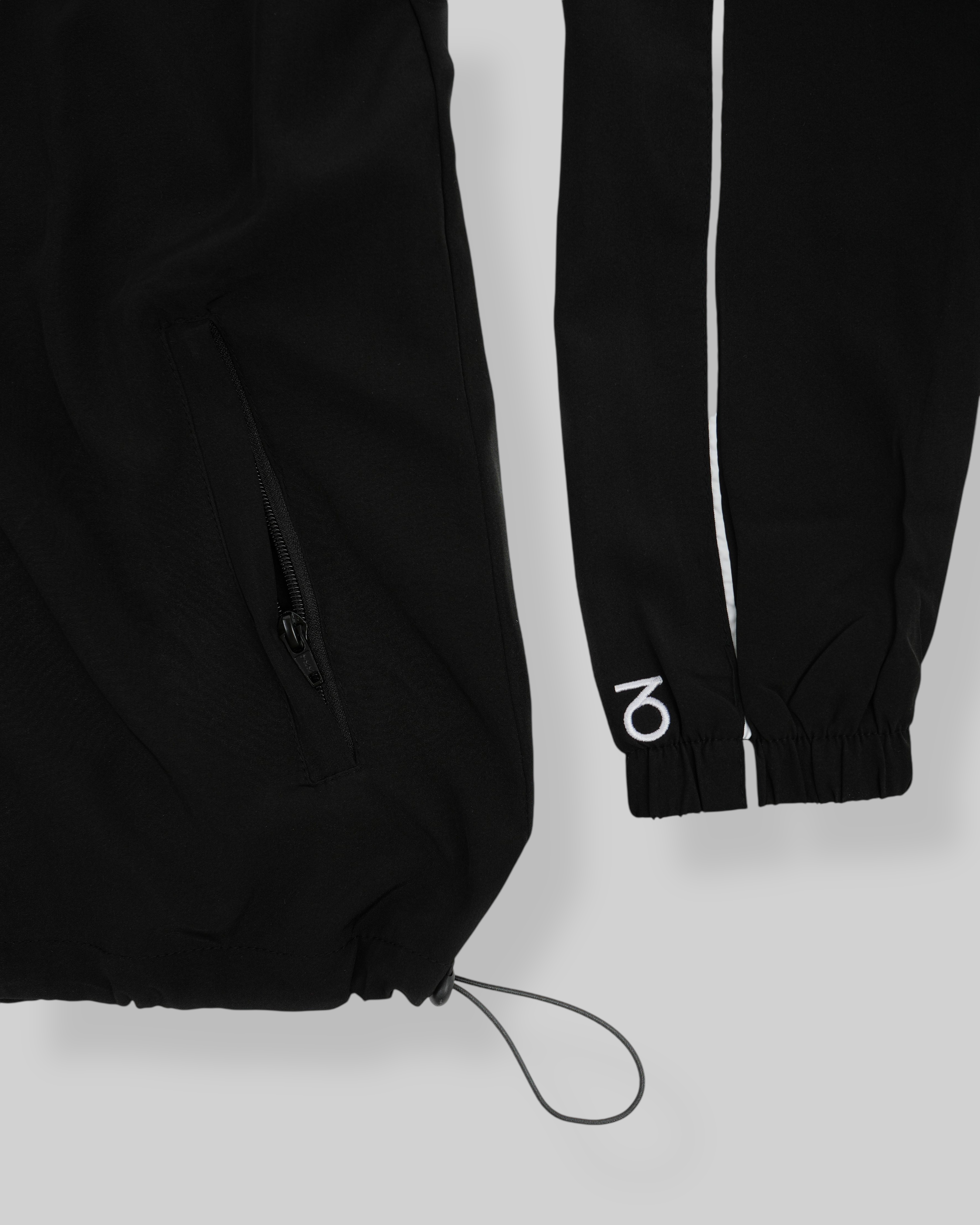 Piping Woven Track Jacket (Black/White)