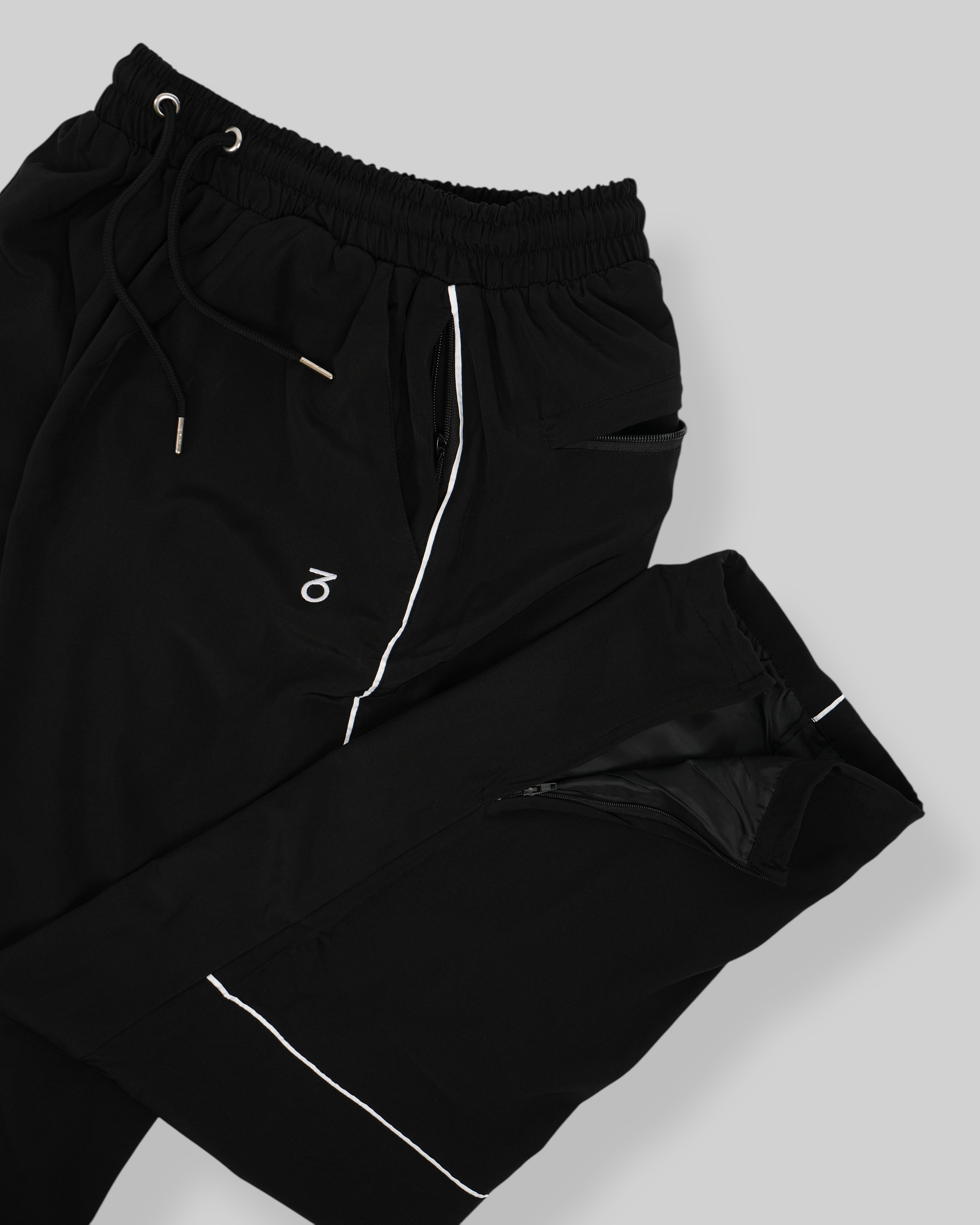 OG Baggy Fit Piping Woven Track Pants (Black/White)