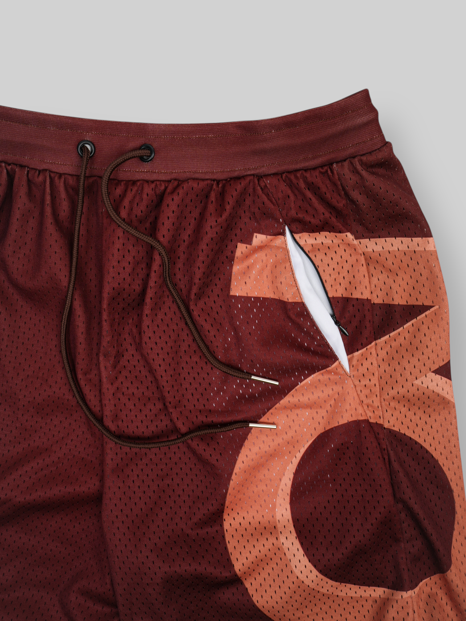 Side Logo Mesh Shorts (Brown)
