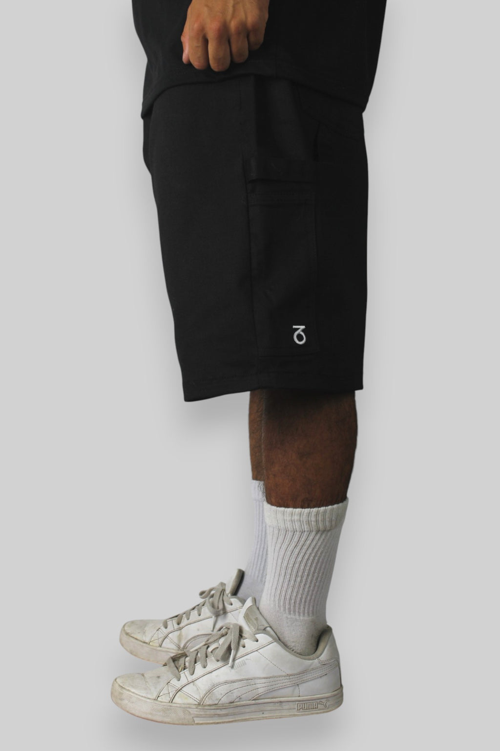 Pantaloncini di jeans Carpenter dal taglio ampio (nero/bianco)
