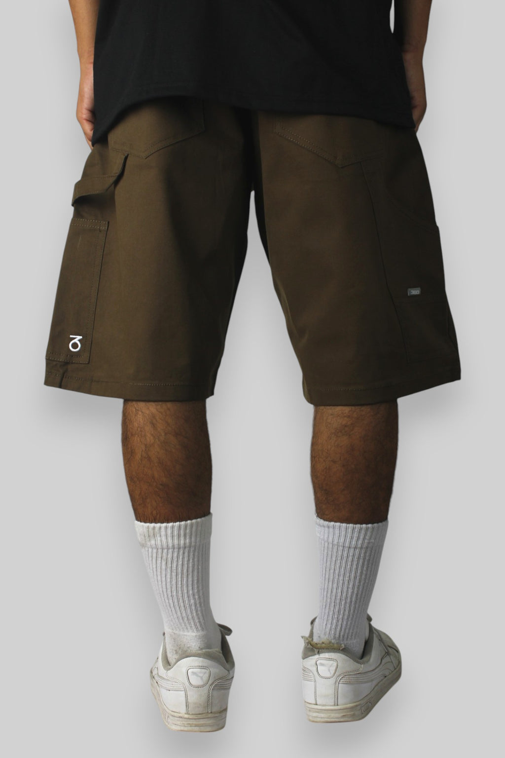 Carpenter-Jeansshorts mit lockerer Passform (Schwarz/Weiß)