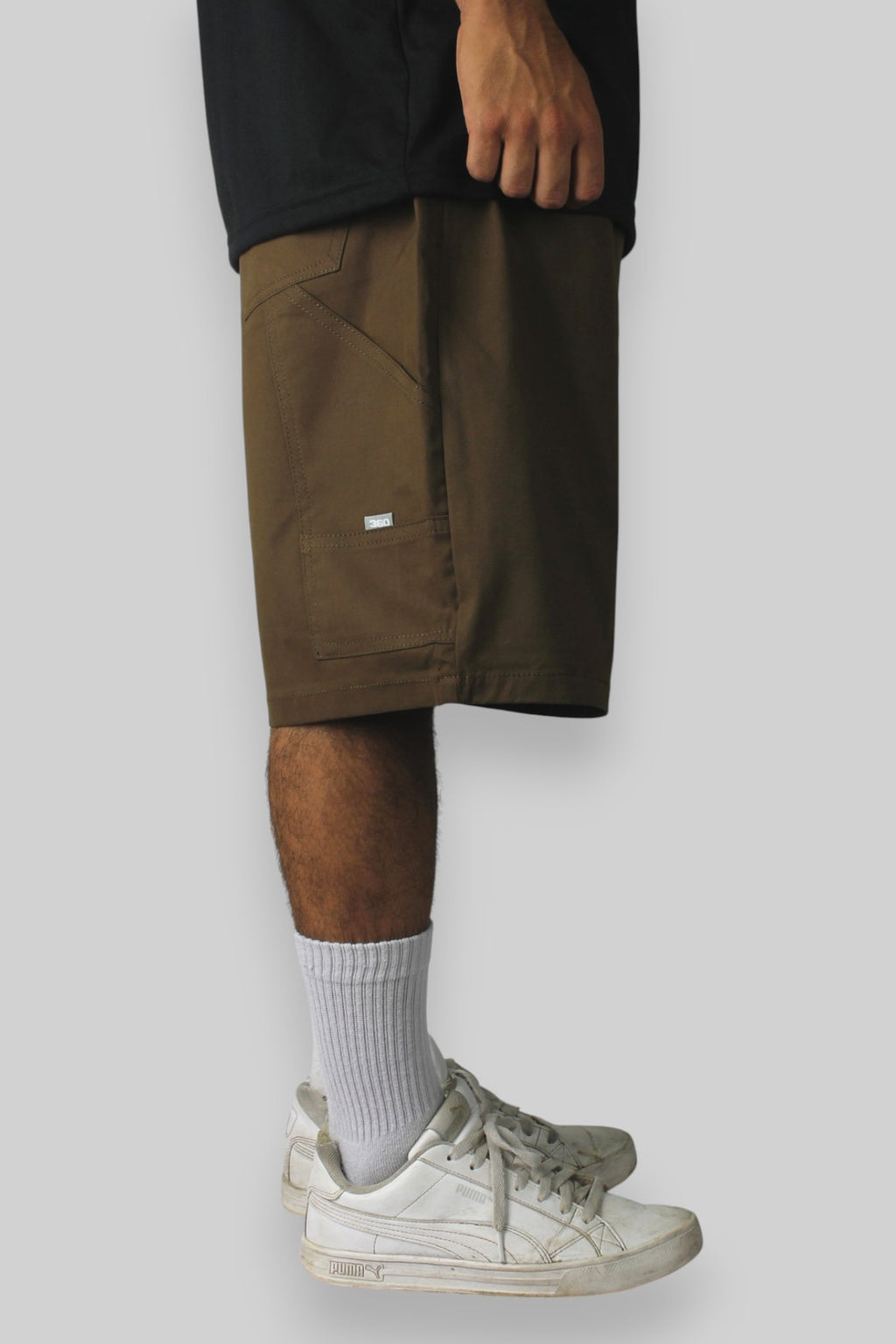 Carpenter-Jeansshorts mit lockerer Passform (Schwarz/Weiß)