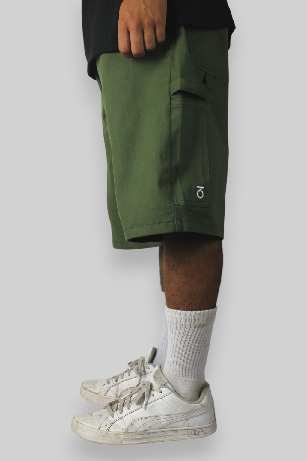 Carpenter-Jeansshorts mit lockerer Passform (Schwarz/Weiß)