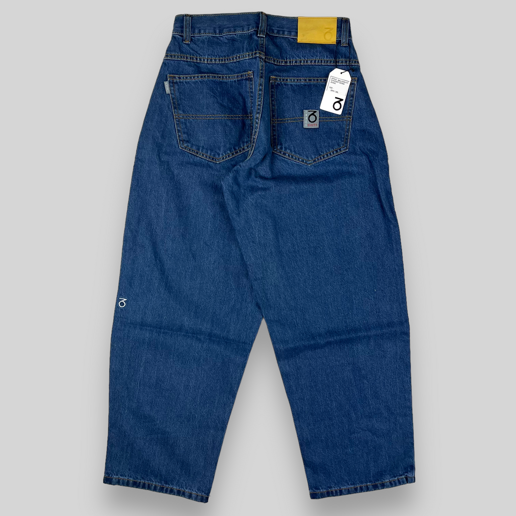 5-Pocket-Denim-Jeans mit Ballon-Passform (Mittleres Stonewash-Blau)