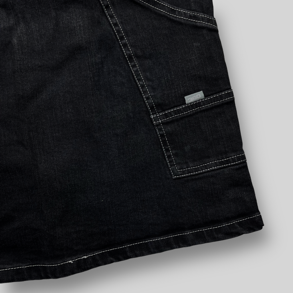 Carpenter-Jeansshorts mit lockerer Passform (Schwarz/Weiß)