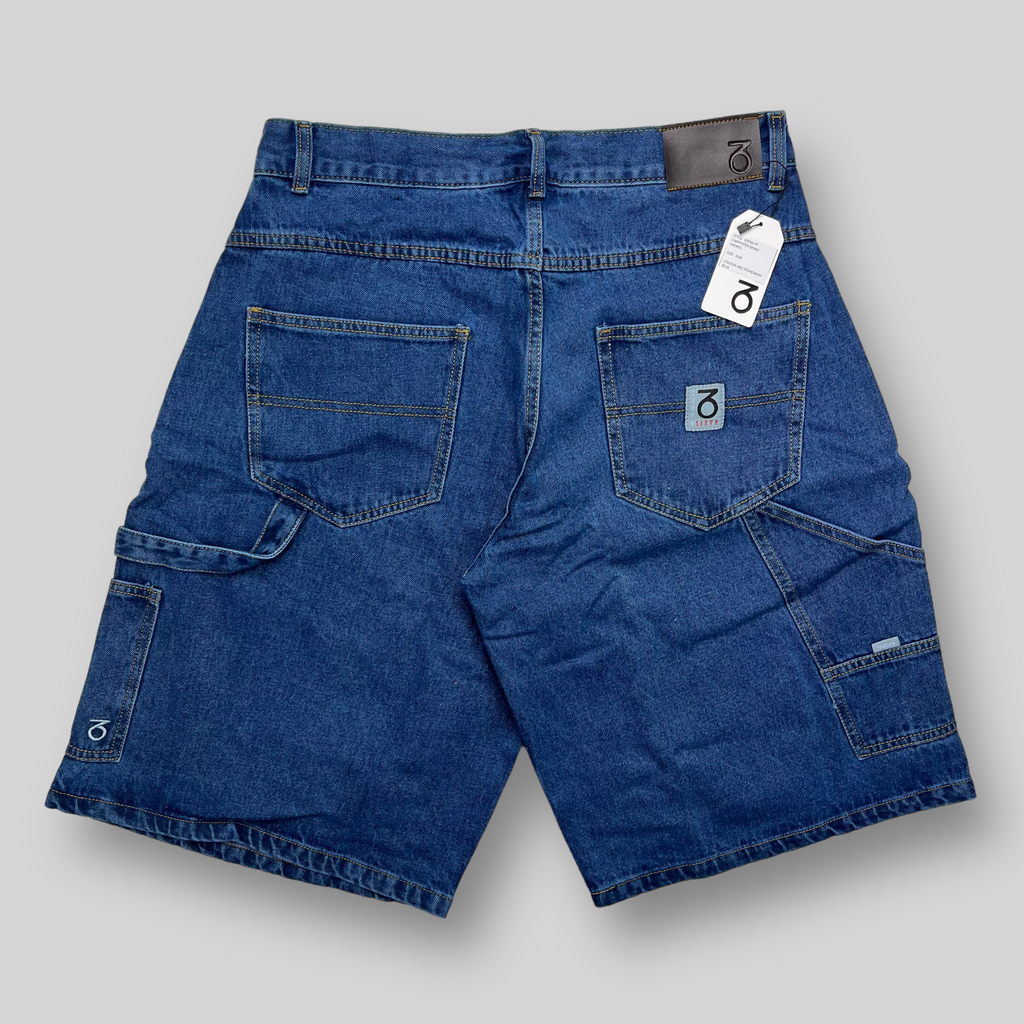 Loose Fit Carpenter Denim Shorts (Stonewash Blue)