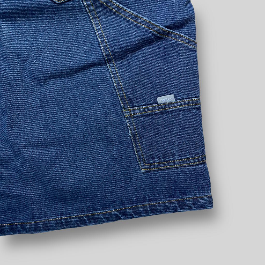 Loose Fit Carpenter Denim Shorts (Stonewash Blue)