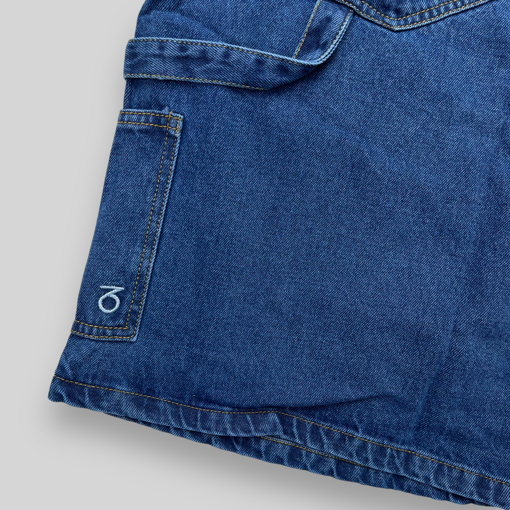 Loose Fit Carpenter Denim Shorts (Stonewash Blue)