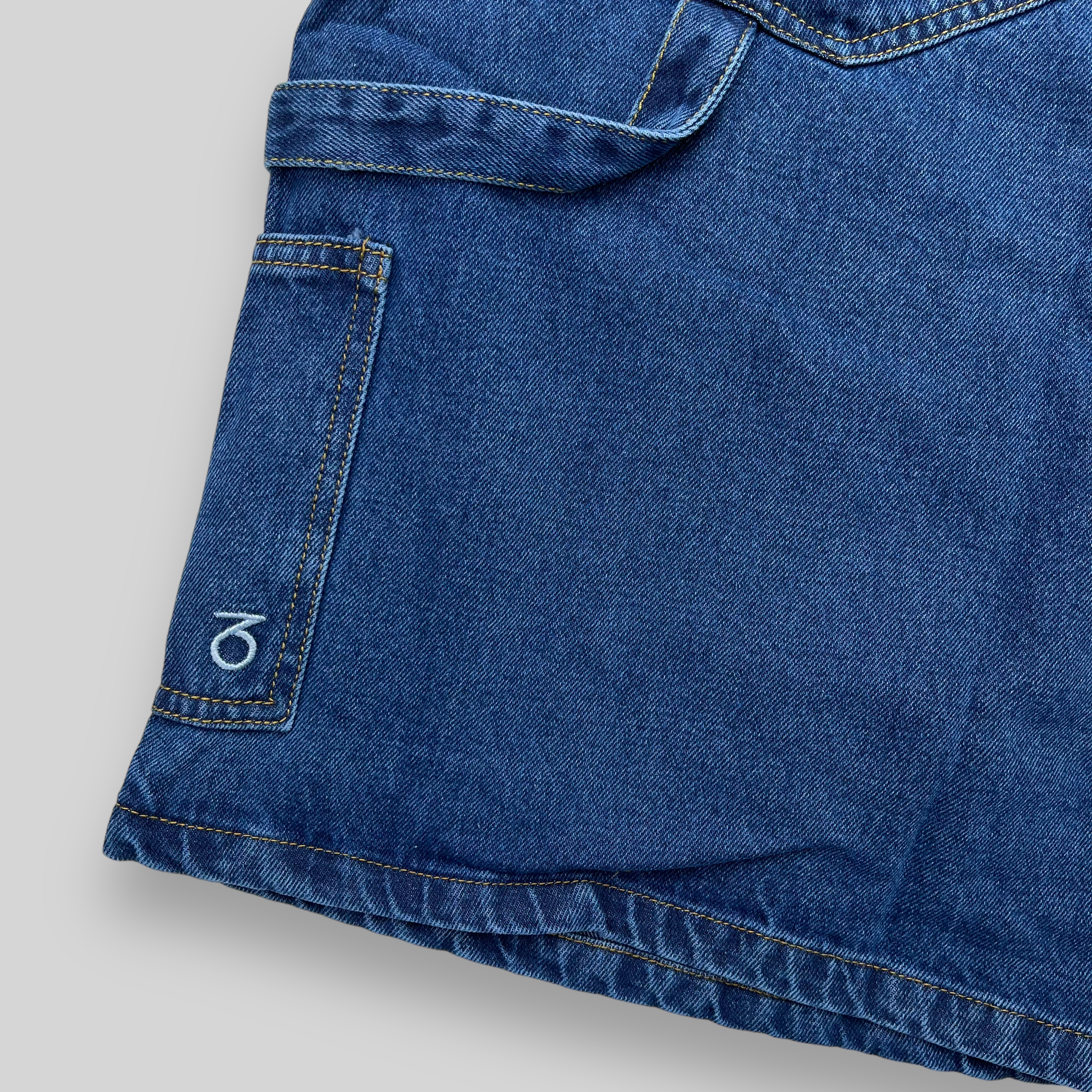 Loose Fit Carpenter Denim Shorts (Stonewash Blue)