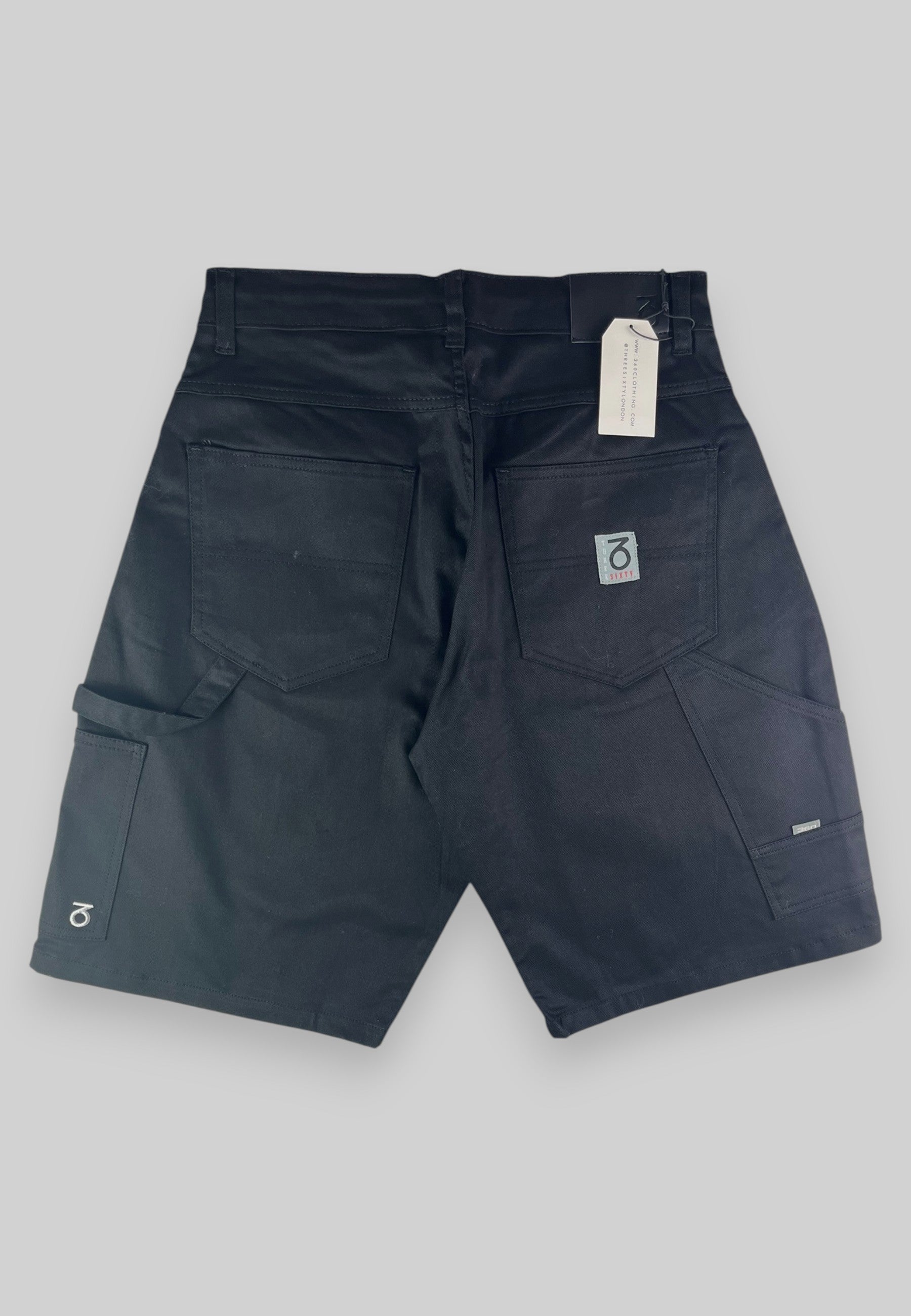 Pantaloncini di jeans Carpenter dal taglio ampio (nero/bianco)