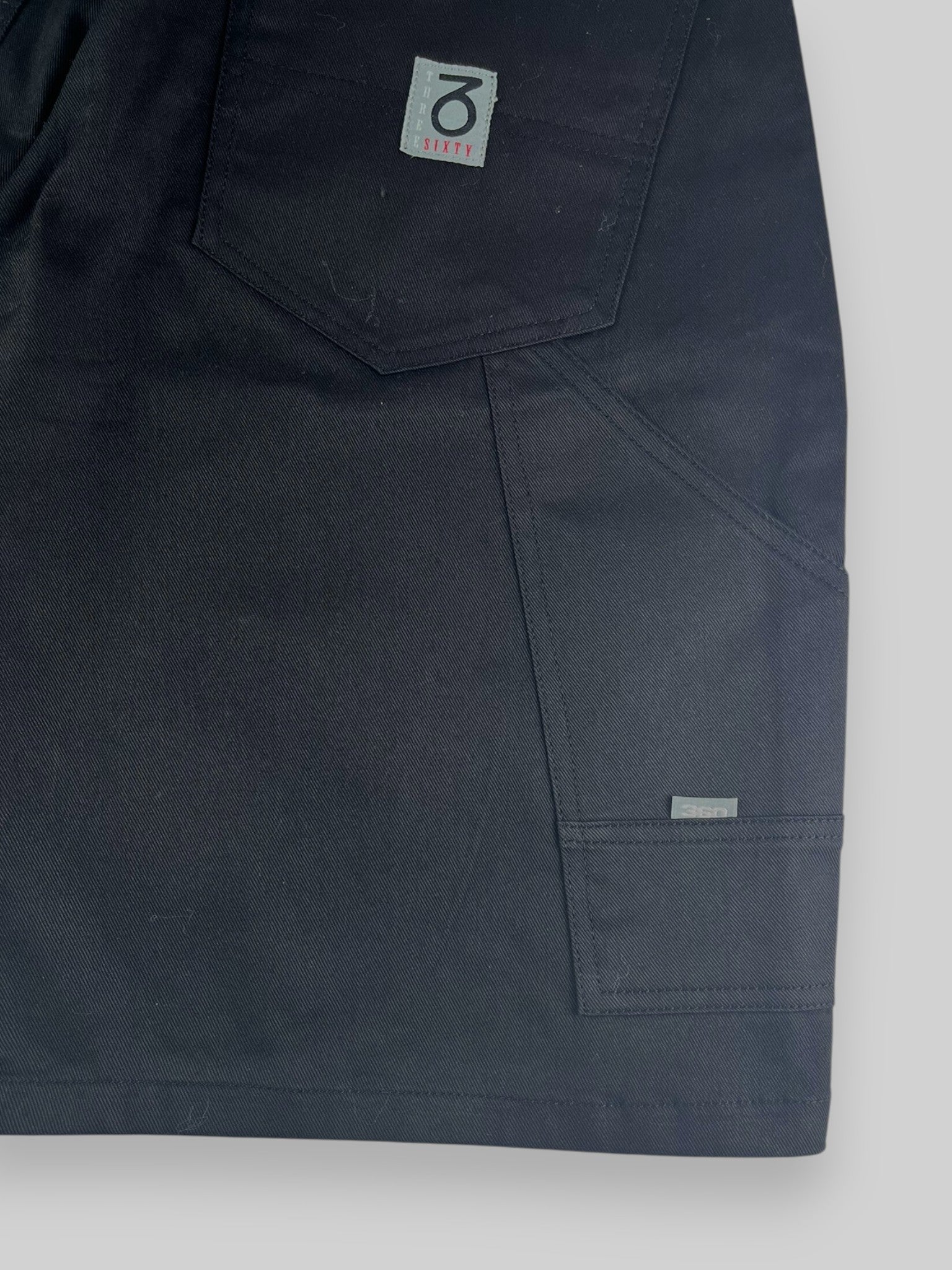 Pantaloncini di jeans Carpenter dal taglio ampio (nero/bianco)