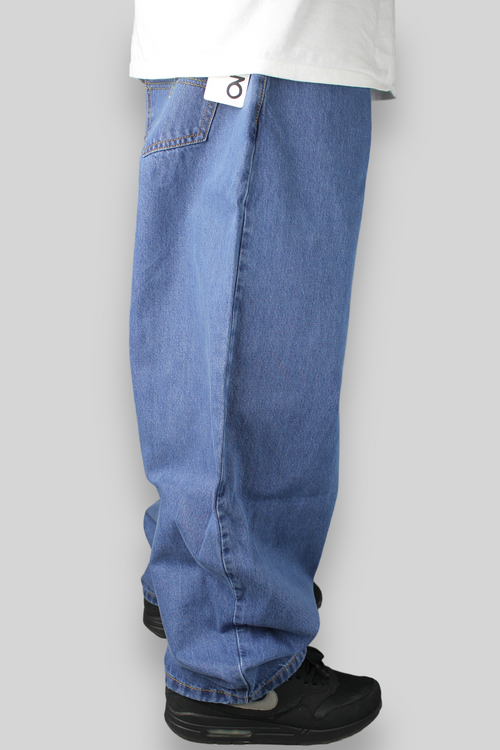 5-Pocket-Denim-Jeans mit Ballon-Passform (Mittleres Stonewash-Blau)