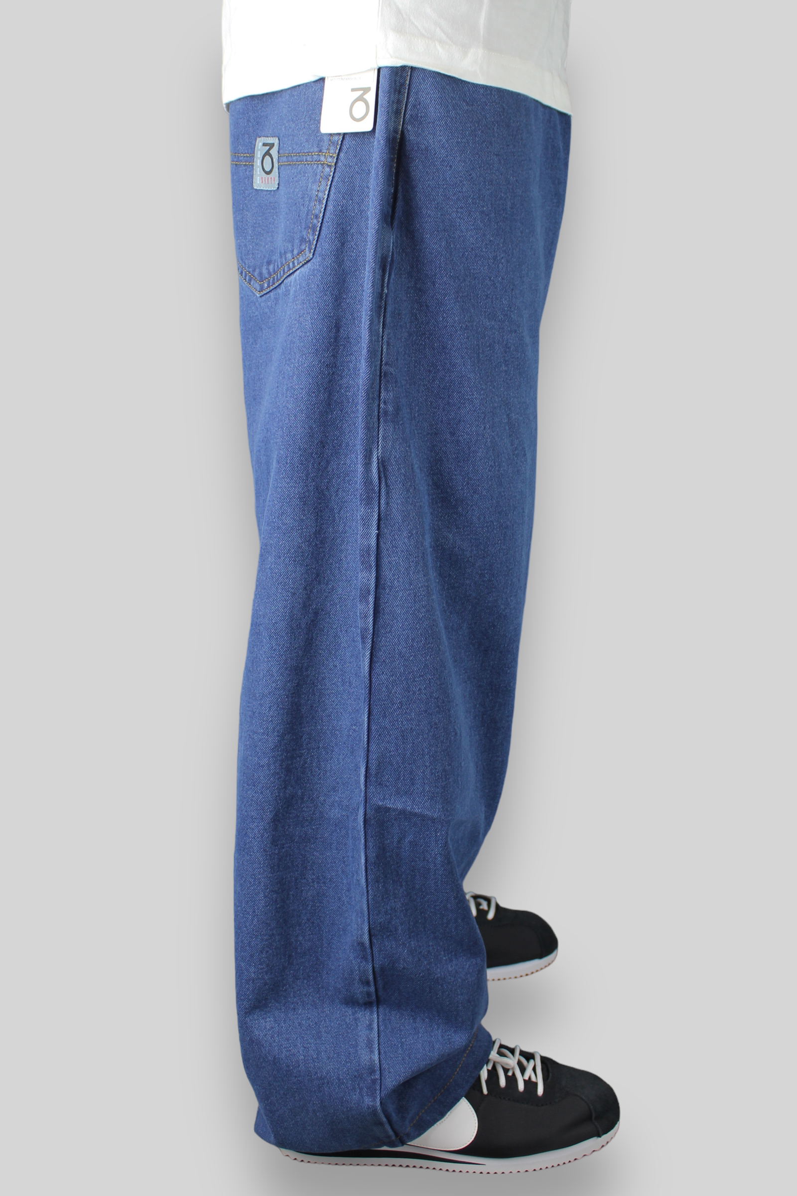 OG Baggy Fit 5 Pocket Denim Jeans (Mid Stonewash Blue)