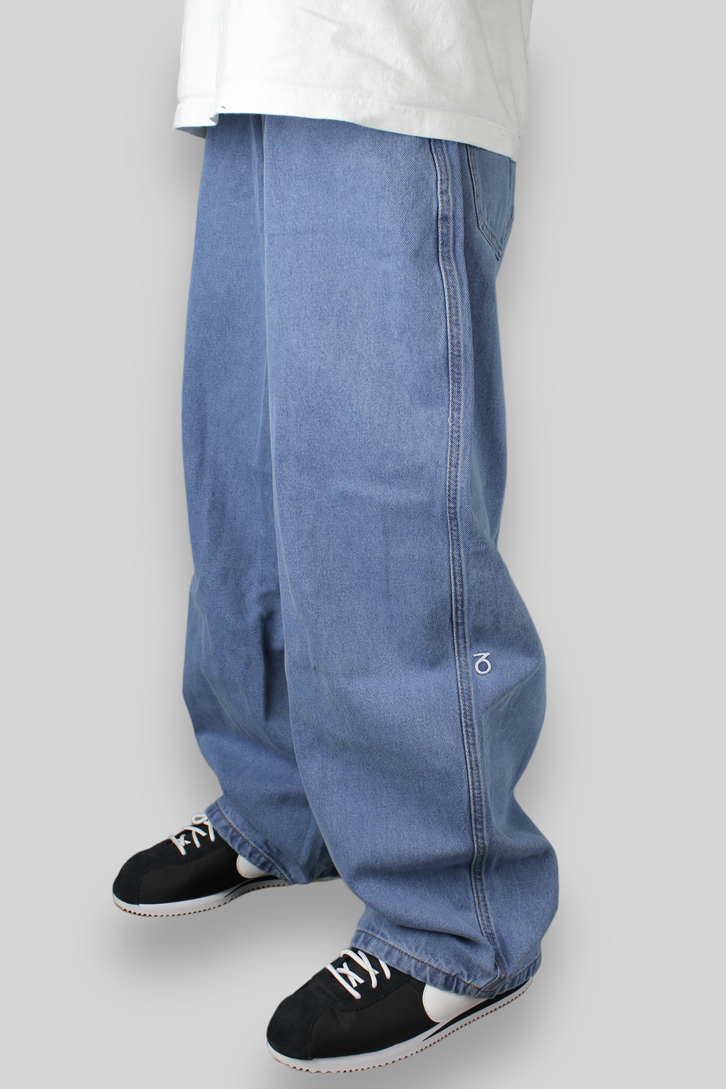 OG Baggy Fit 5-Pocket-Jeans (Schwarz/Weiß)