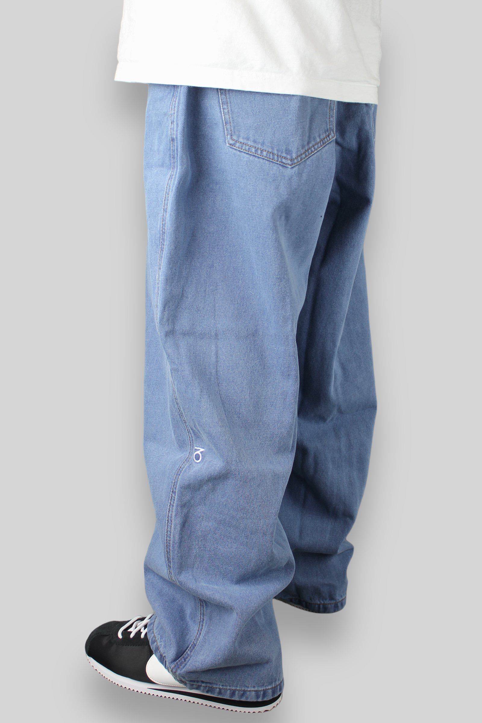 OG Baggy Fit 5-Pocket-Jeans (Schwarz/Weiß)