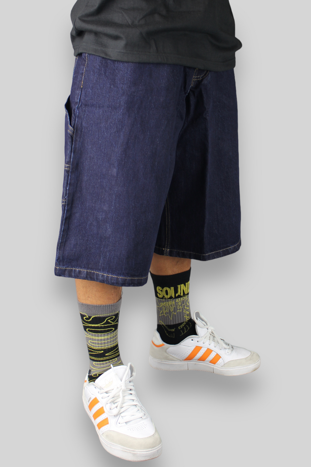 Loose Fit Carpenter Denim Shorts (Dark Indigo)