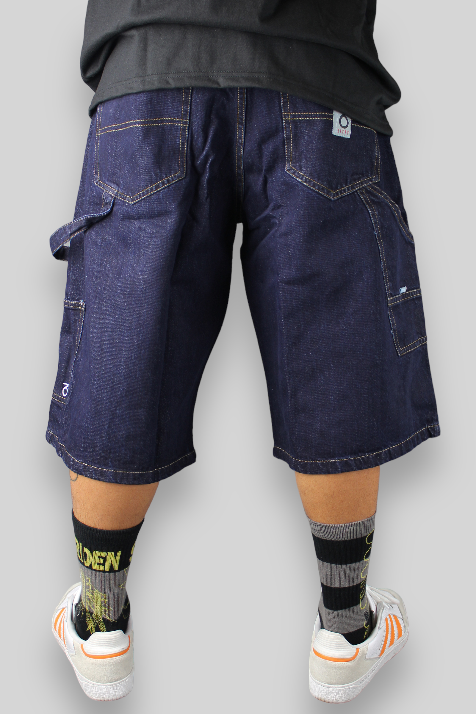 Loose Fit Carpenter Denim Shorts (Dark Indigo)