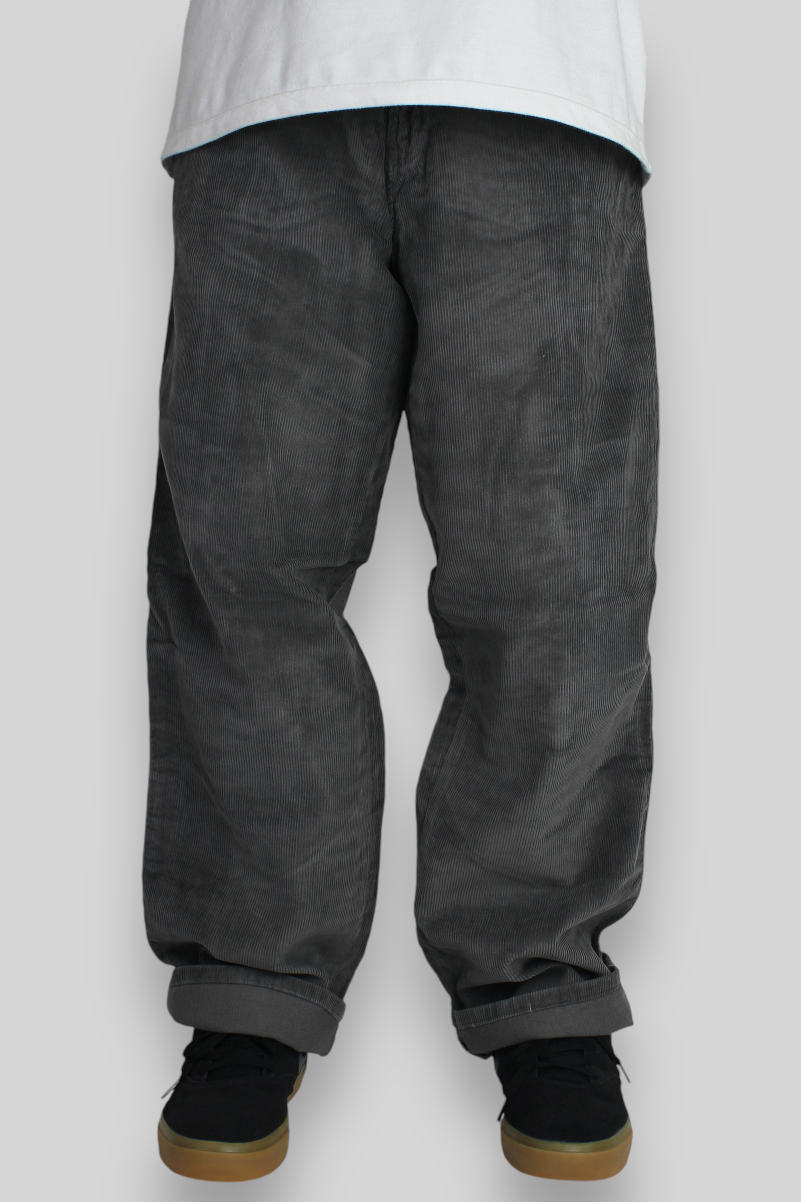 Carpenter Loose Fit Cord Trousers (Grey)