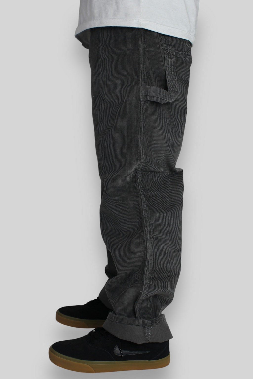 Carpenter Loose Fit Cord Trousers (Grey)