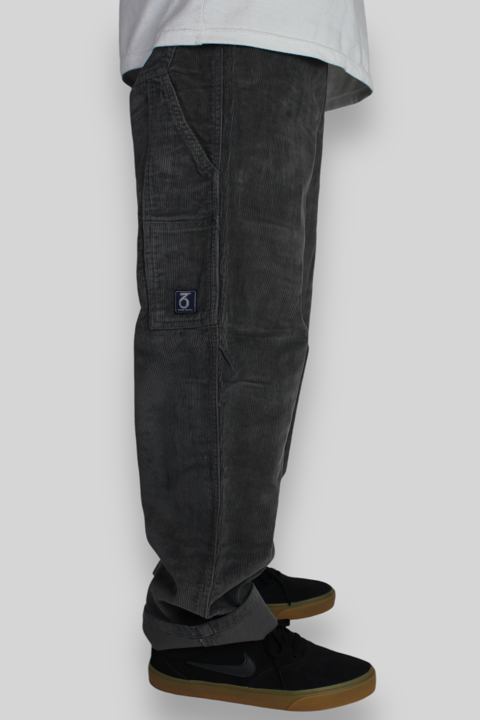 Carpenter Loose Fit Cord Trousers (Grey)