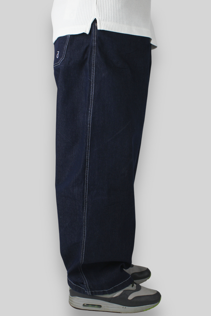 Balloon Fit Work Denim Jeans (Dark Rinse Blue)