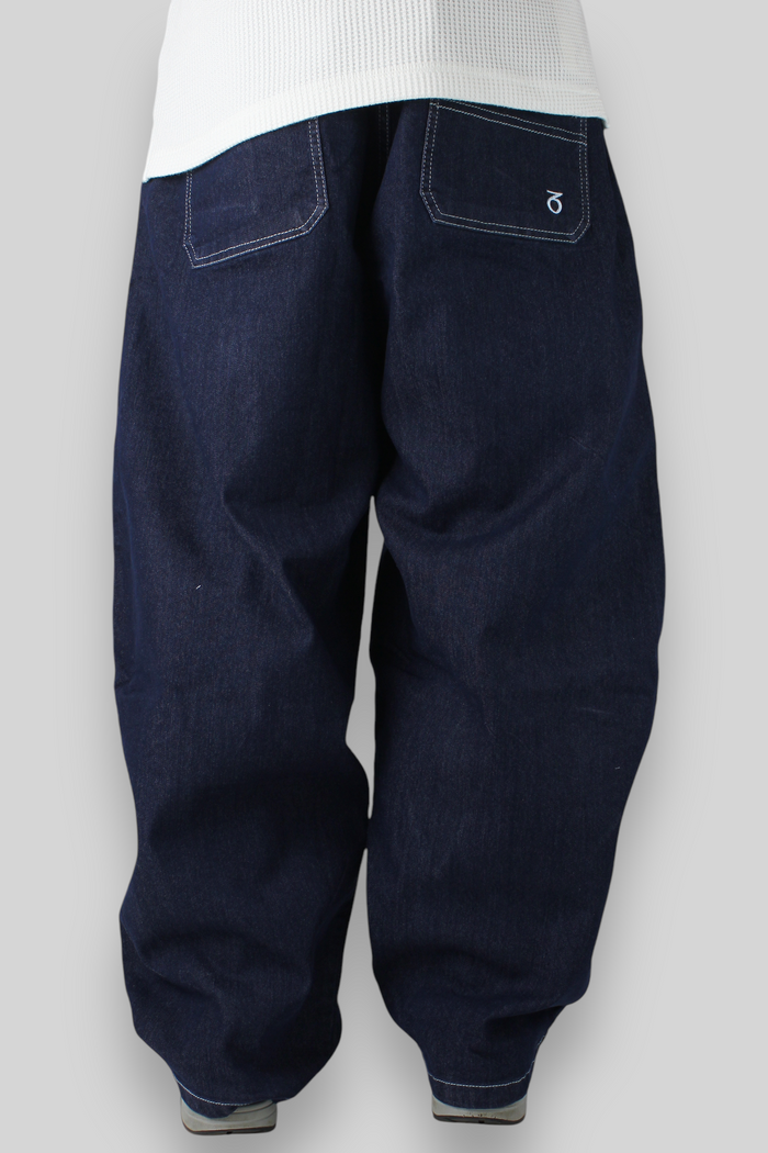 Balloon Fit Work Denim Jeans (Dark Rinse Blue)