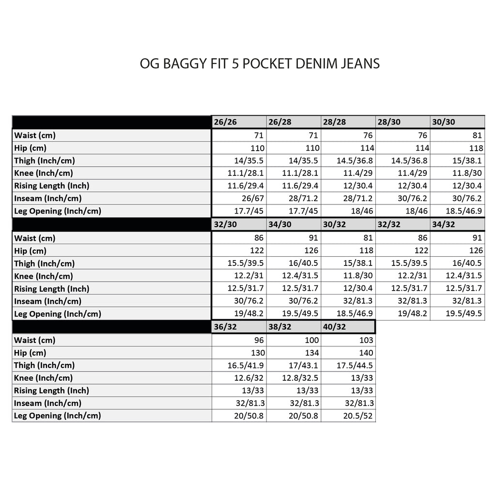 OG Baggy Fit 5-Pocket-Jeans (Schwarz/Weiß)