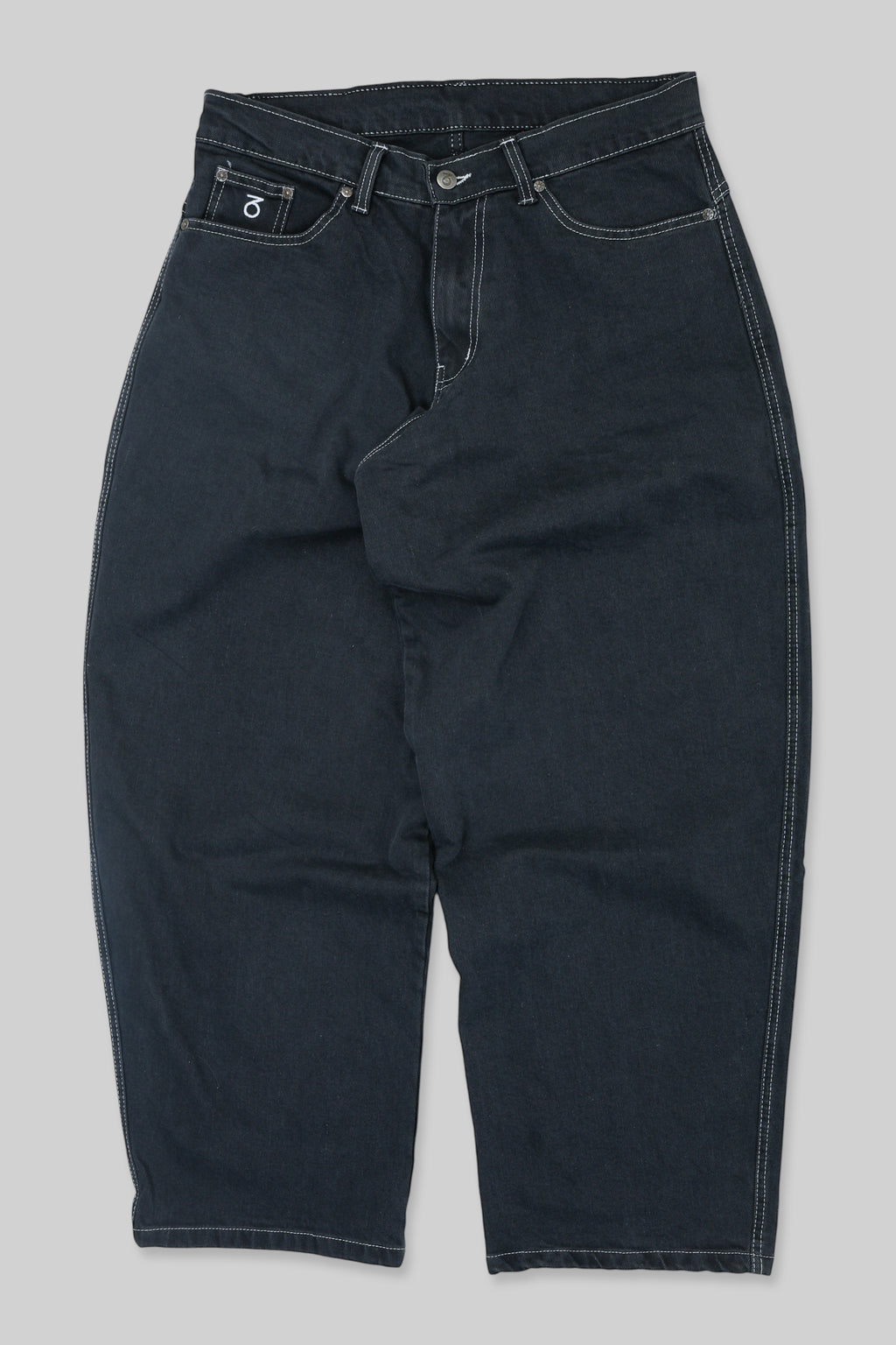 OG Baggy Fit 5 Pocket Denim Jeans (Black/White)