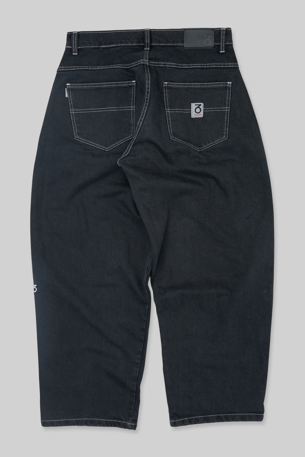 OG Baggy Fit 5 Pocket Denim Jeans (Black/White)