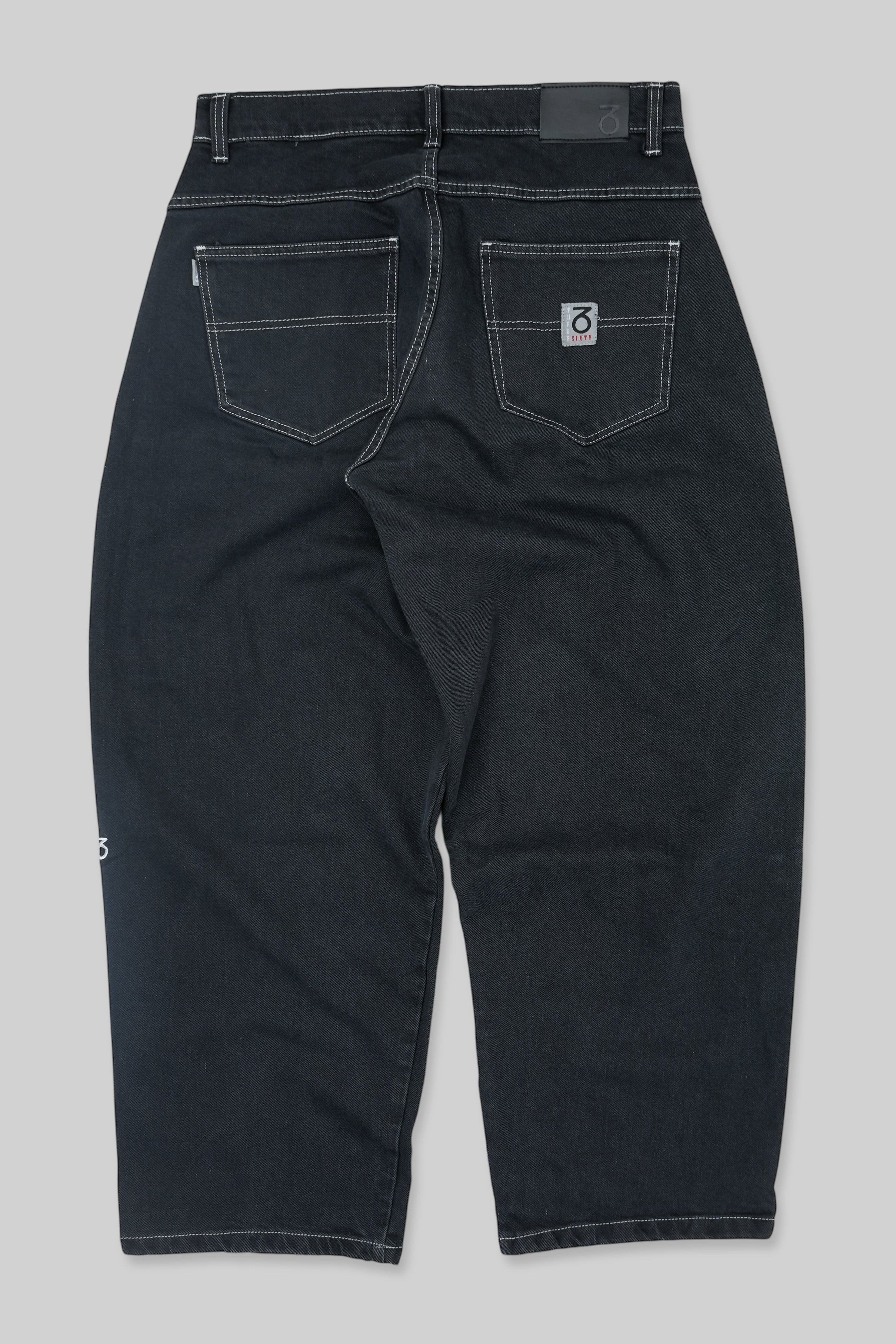 OG Baggy Fit 5 Pocket Denim Jeans (Black/White)