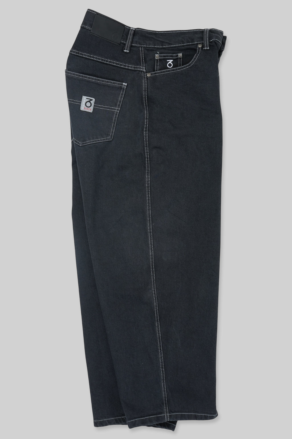 OG Baggy Fit 5 Pocket Denim Jeans (Black/White)