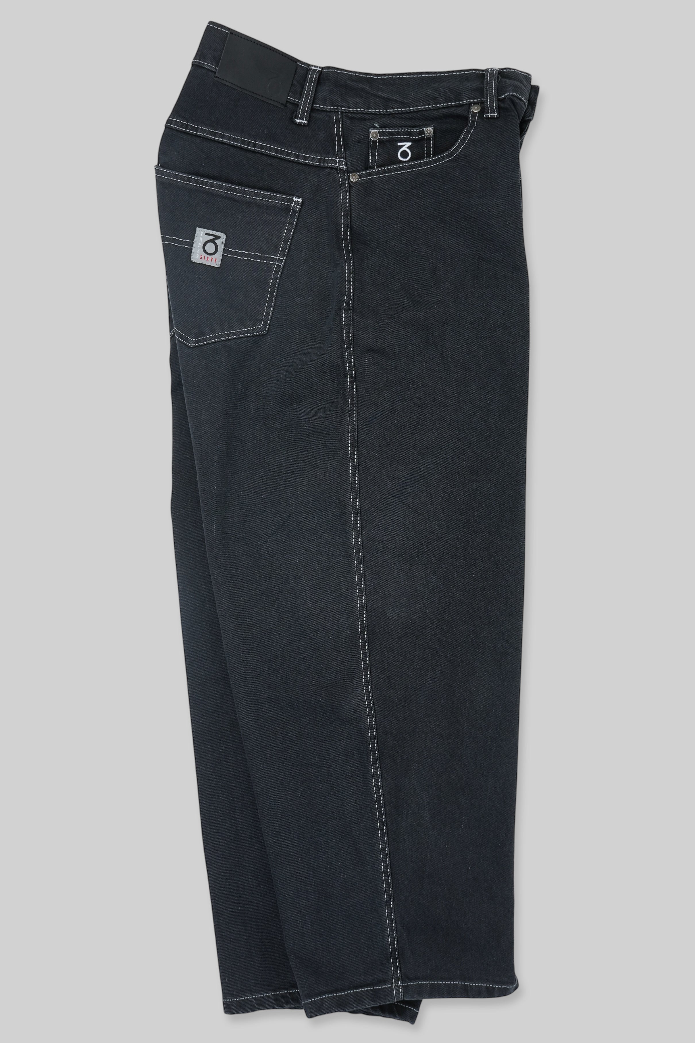 OG Baggy Fit 5 Pocket Denim Jeans (Black/White)