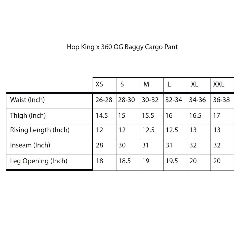 Hop King x 360 OG Baggy Fit Cargohose (Schwarz/Schwarz)