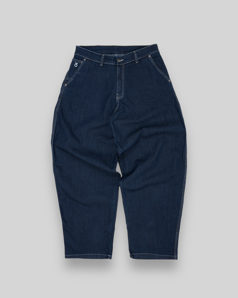 Balloon Fit Work Denim Jeans (Dark Rinse Blue)