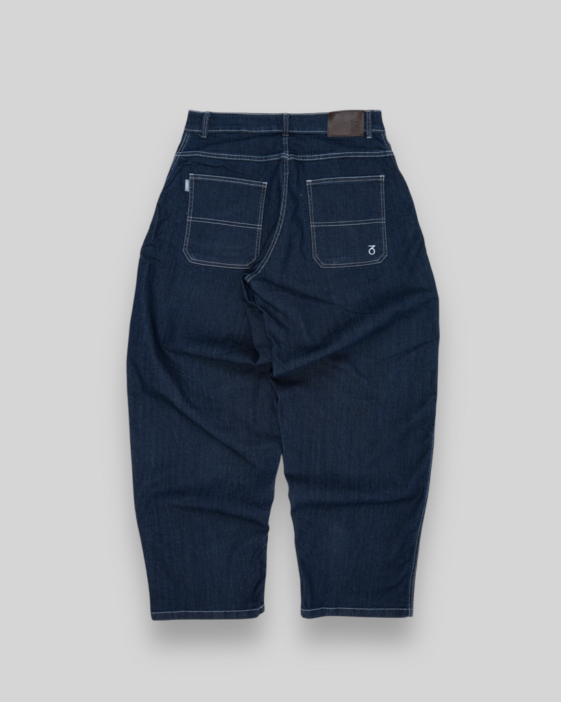 Balloon Fit Work Denim Jeans (Dark Rinse Blue)